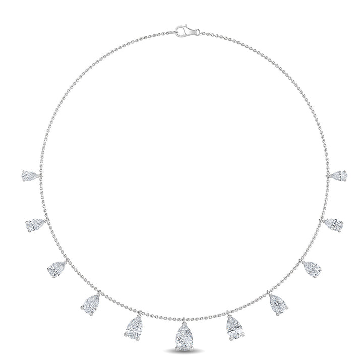 4.21ctw Pear Cut Lab-Grown Diamond Station Necklace in 14k White Gold