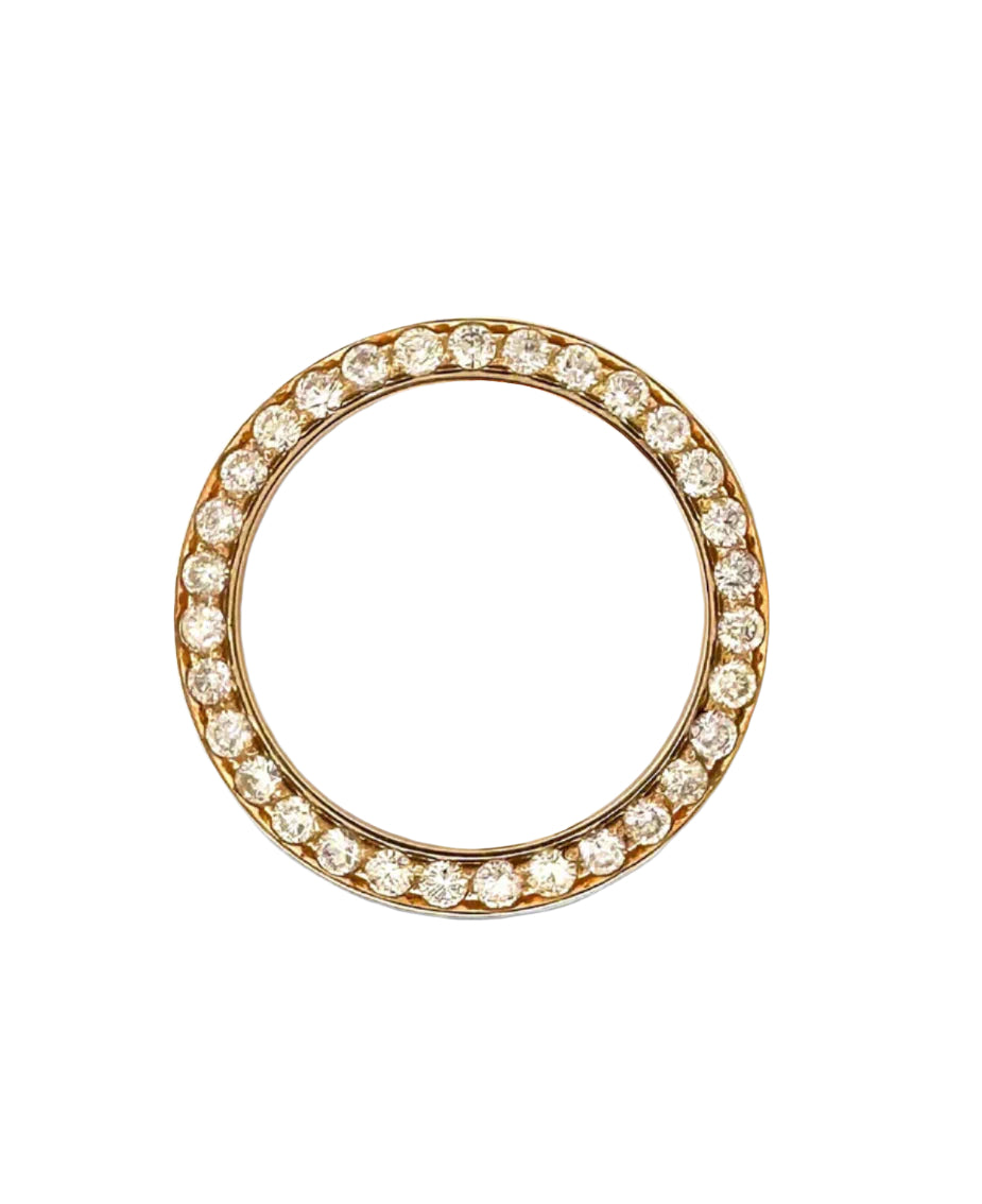 4ctw Round Brilliant Diamond 36mm Bezel for a Rolex in 14k Yellow Gold