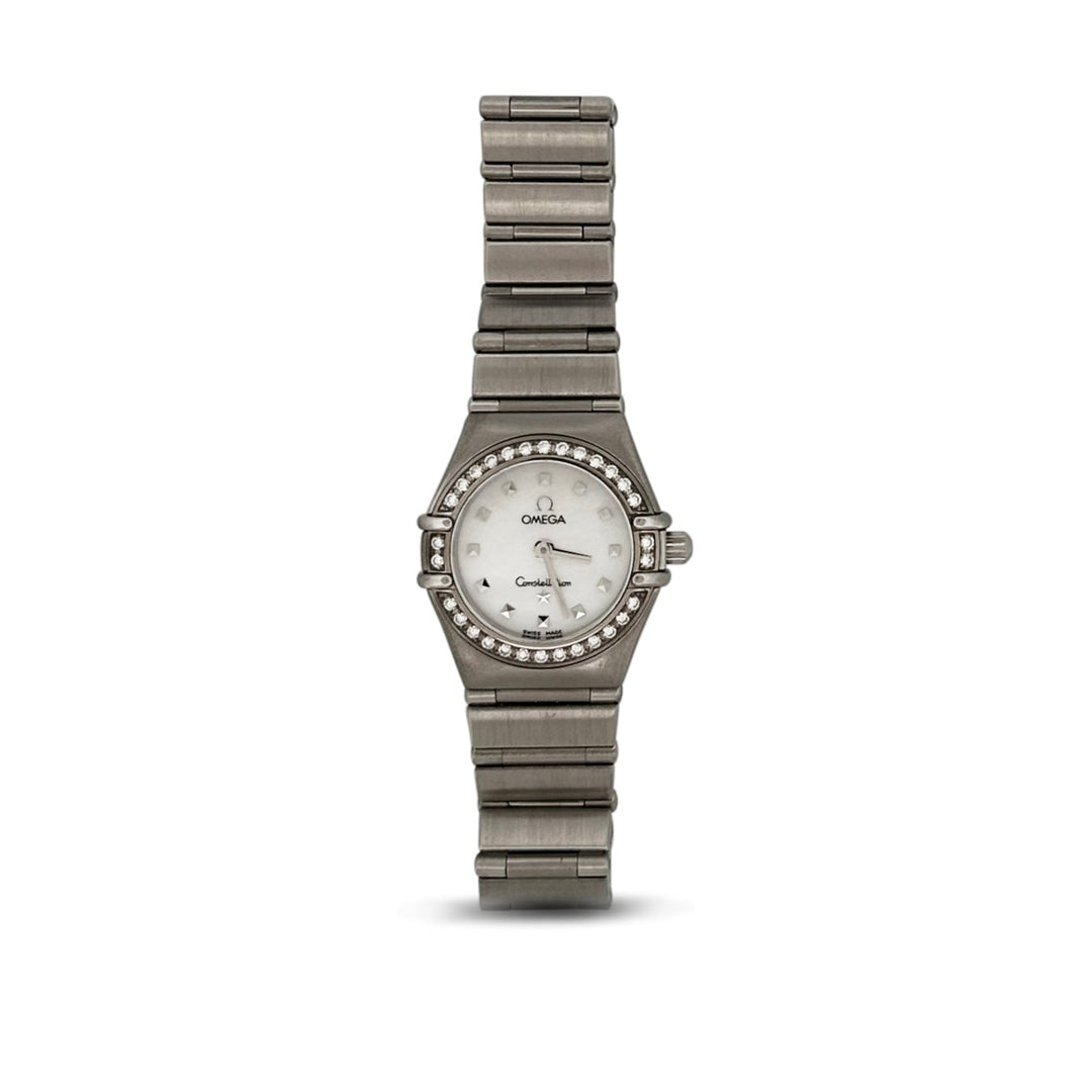 Omega Constellation Mother of Pearl Dial with Diamond Bezel Lady's Stainless Steel Watch