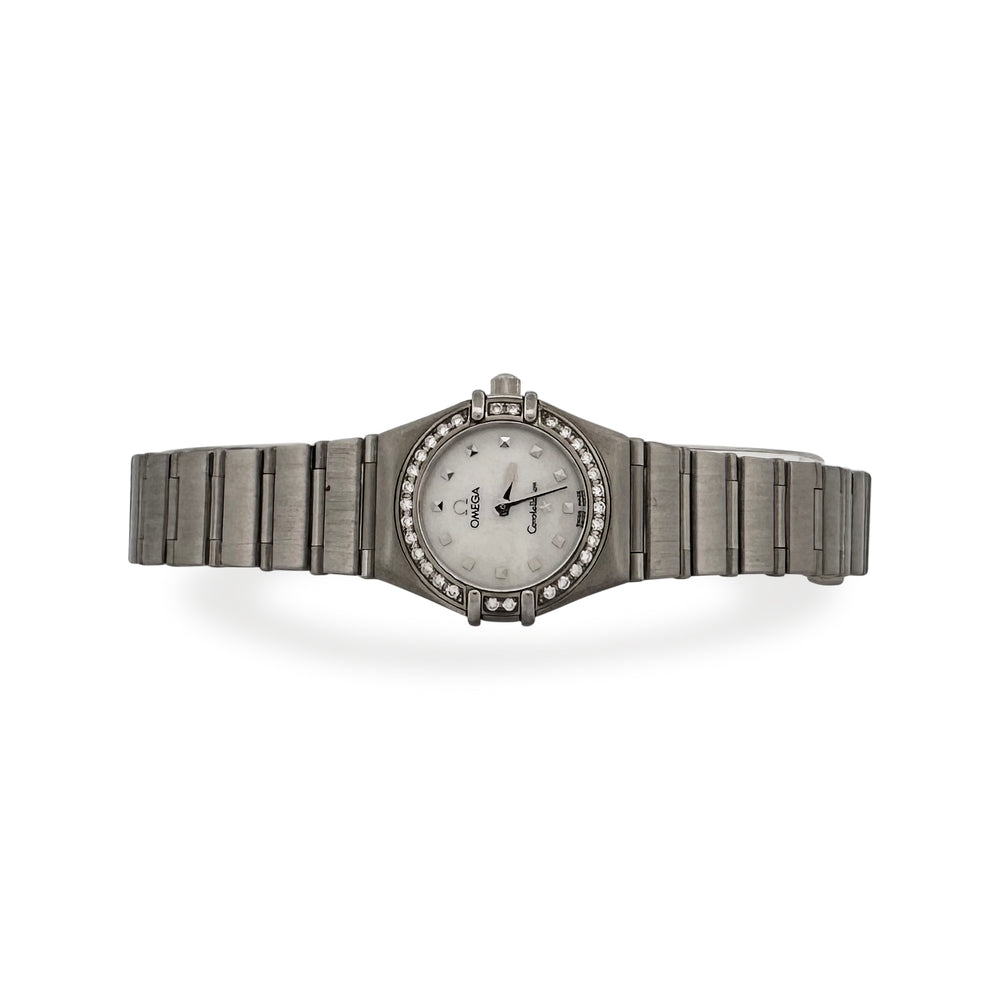 Omega Constellation Mother of Pearl Dial with Diamond Bezel Lady's Stainless Steel Watch