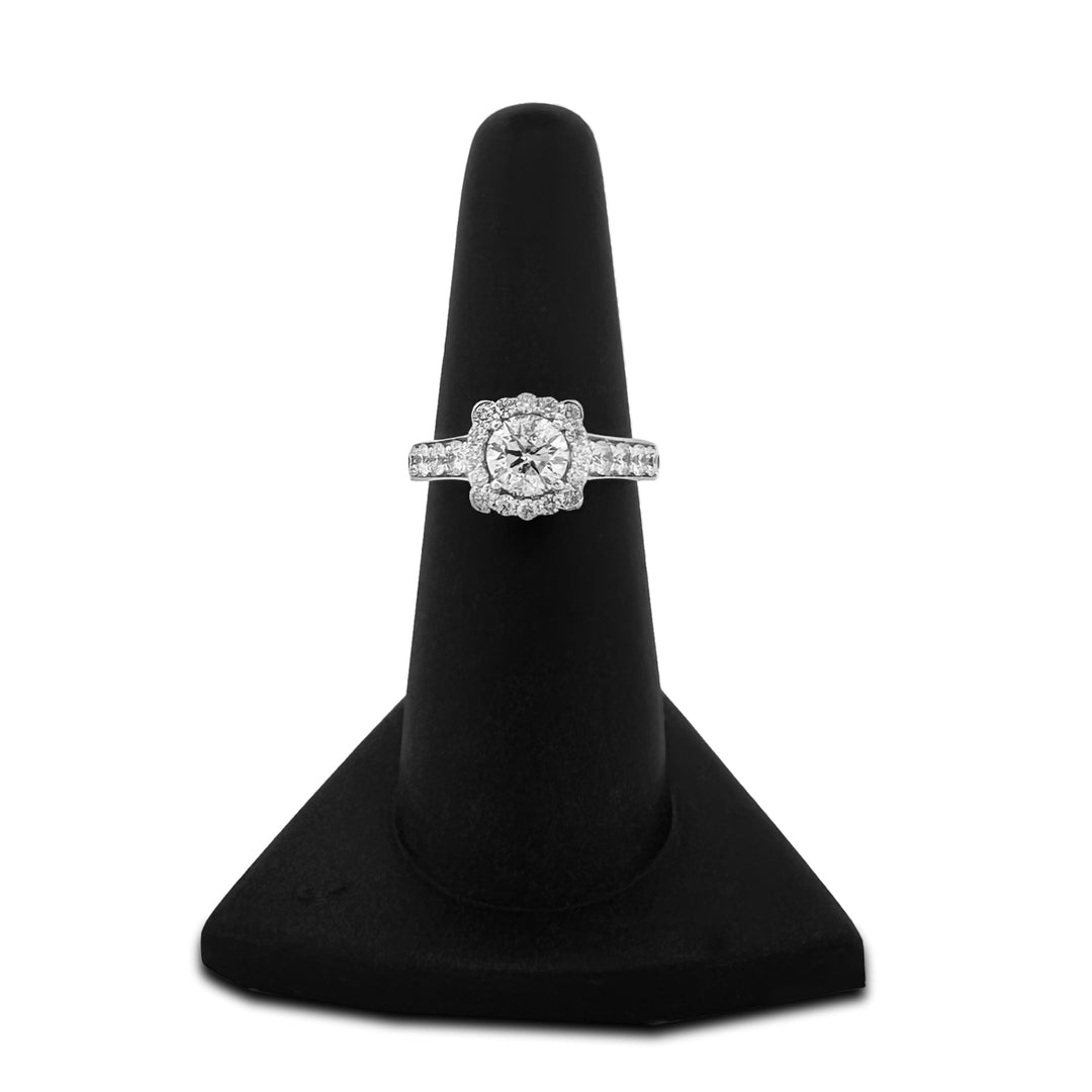 1.84ctw Round Brilliant Halo Natural Diamond Engagement Ring in 14k White Gold