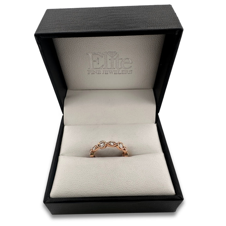 0.79ctw Round Brilliant Natural Diamond Eternity Band in 14K Rose Gold