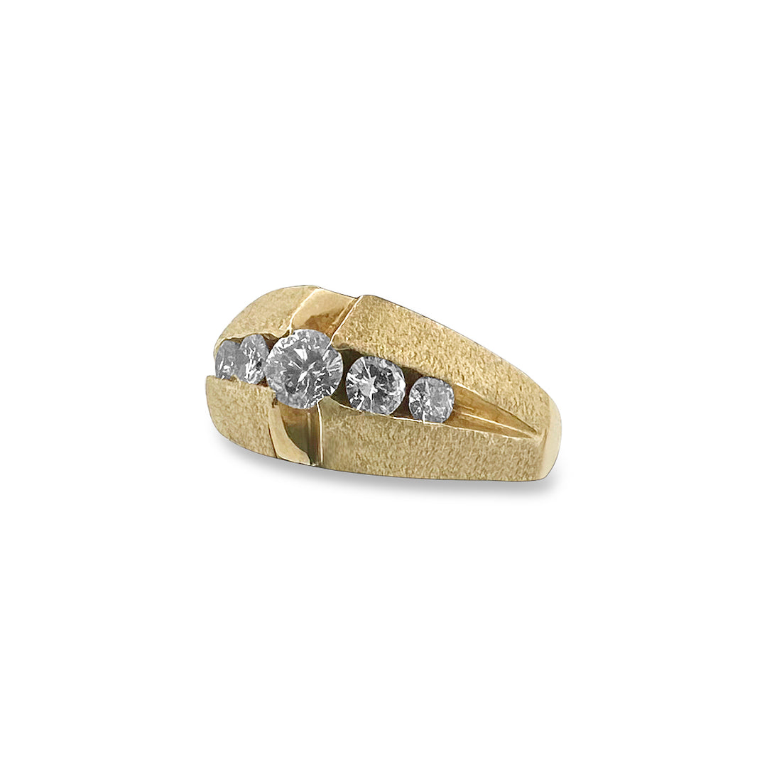 1ctw Round Brilliant Diamond Men's Ring in 14k Yellow Gold