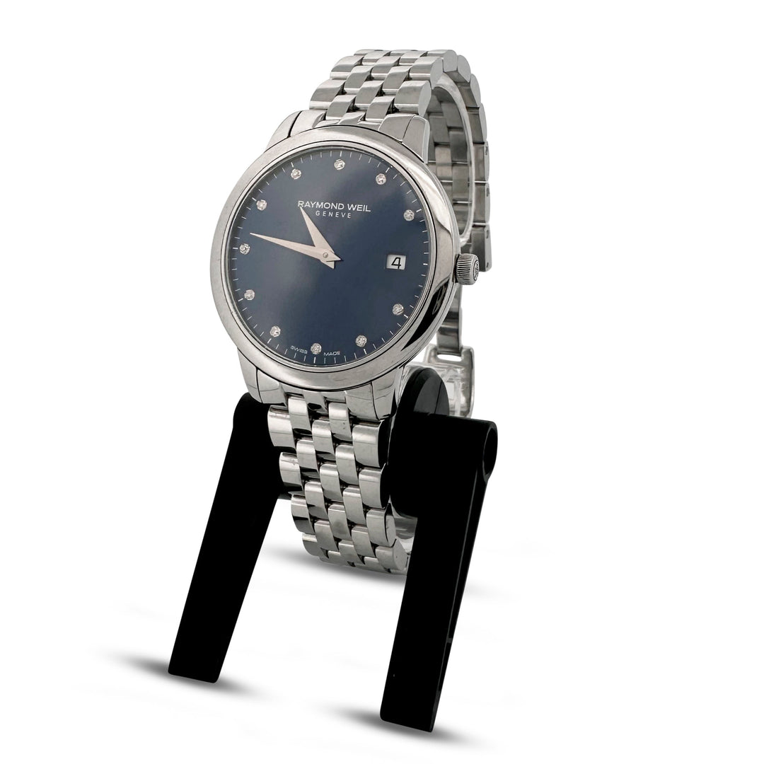 Raymond Weil Toccata Lady's Blue Dial with Diamonds Stainless Steel Watch