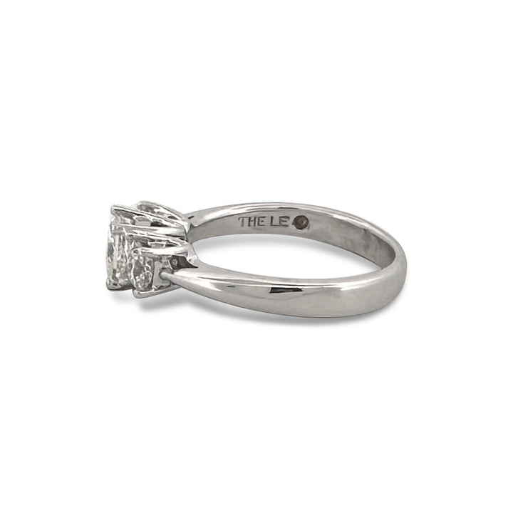 1.13ctw Princess Cut Diamond 3-Stone Leo Engagement Ring in 14k White Gold