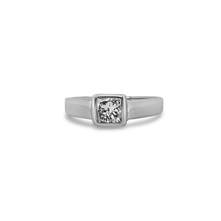 0.55ct Princess Cut Diamond Solitaire Engagement Ring in 14k White Gold