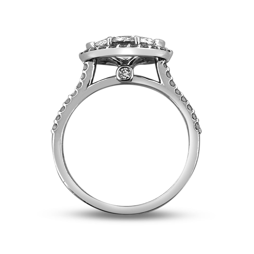 GIA Graded 1.20cts Marquise Cut Natural Diamond East-West Engagement Ring in Platinum