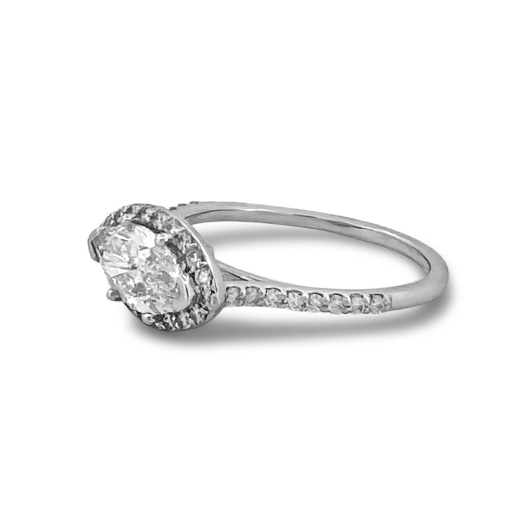 GIA Graded 1.20cts Marquise Cut Natural Diamond East-West Engagement Ring in Platinum