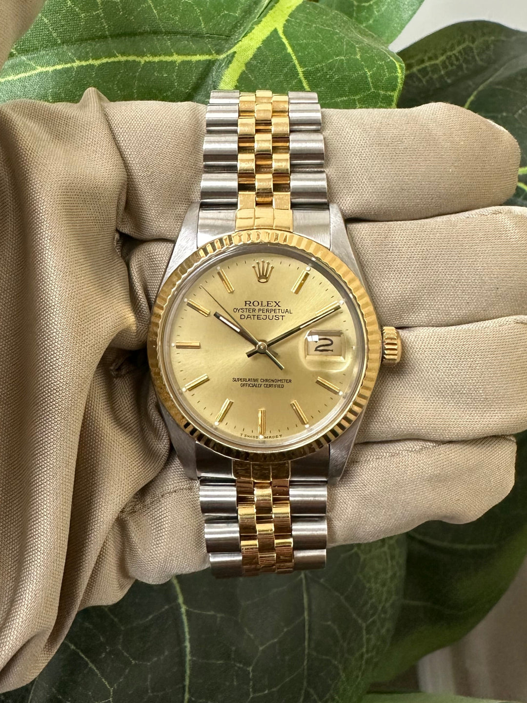 Rolex Datejust 36mm 1987 Golden Dial Stainless Steel & 18k Yellow Gold Watch