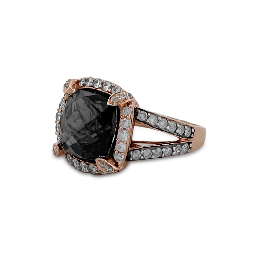 Smoky Quartz with Chocolate & Vanilla Diamond Cocktail Ring in 14k Rose Gold by Le Vian