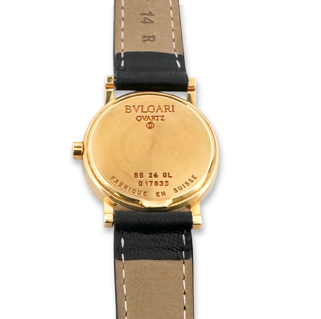 Bvlgari Bvlgari BB 26 GL 26mm 18k Yellow Gold Leather Strap Watch