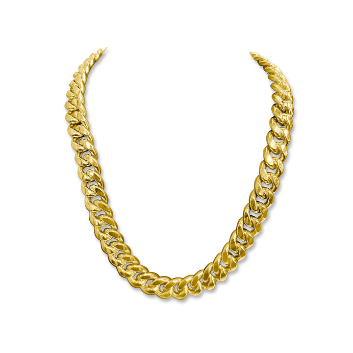 15mm Cuban Necklace in 10k Yellow Gold