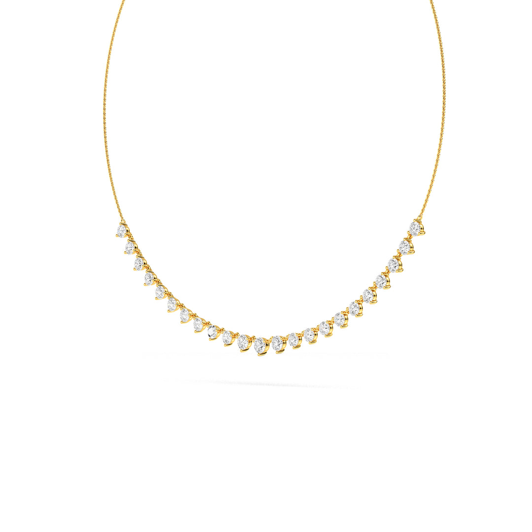 3.89ctw Round Brilliant Lab-Grown Diamond Necklace in 14k Yellow Gold