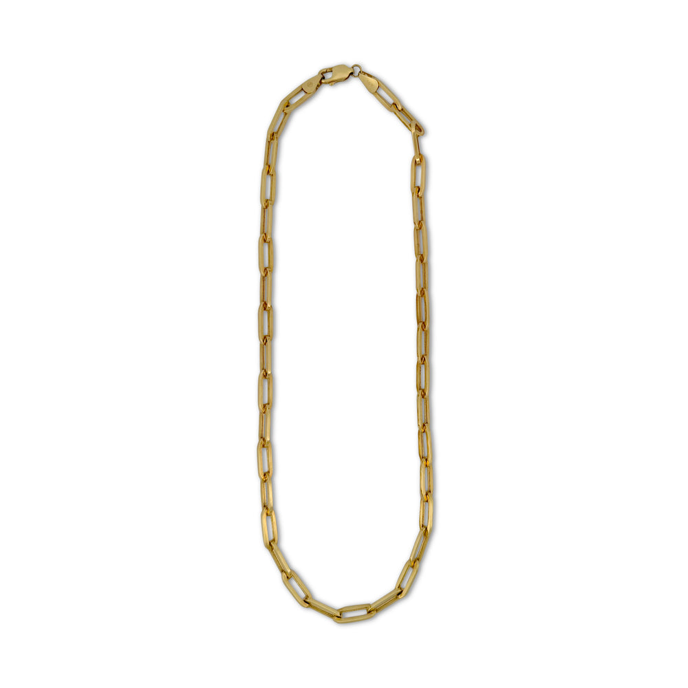 Paper Clip Link 18" Necklace in 14 Karat Yellow Gold