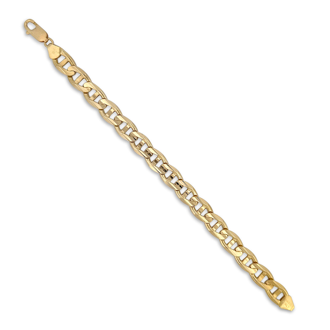 9.5mm Men's Mariner Bracelet in 14k Solid Yellow Gold