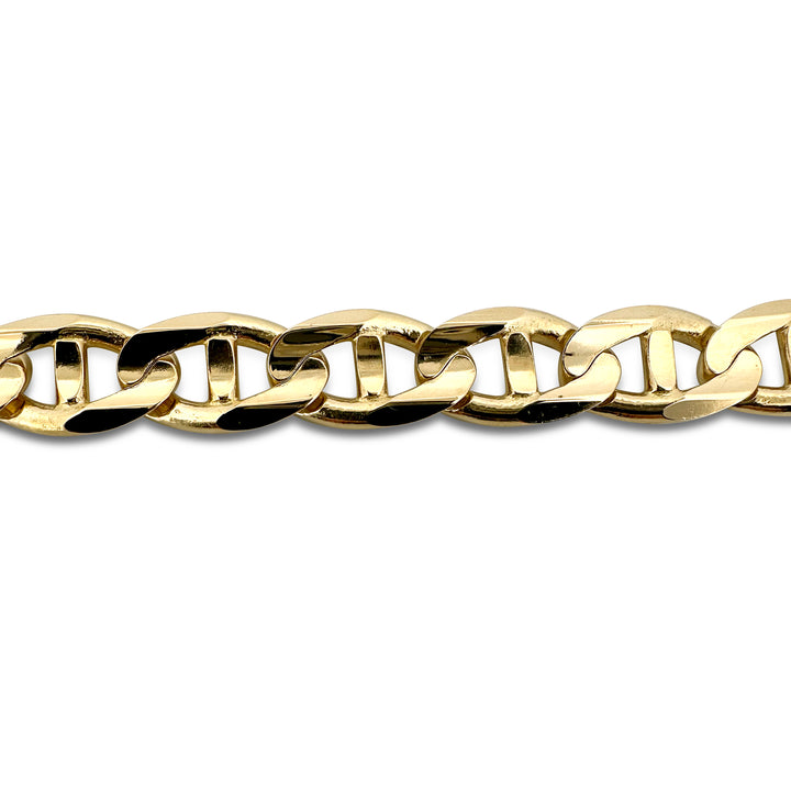 9.5mm Men's Mariner Bracelet in 14k Solid Yellow Gold