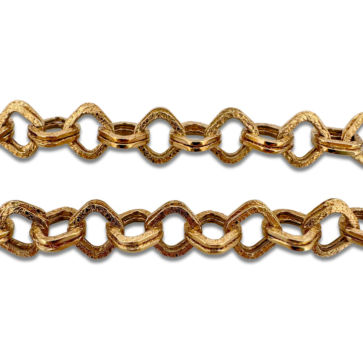 Vintage 18.5" Fancy Link Chain Necklace in 14k Yellow Gold