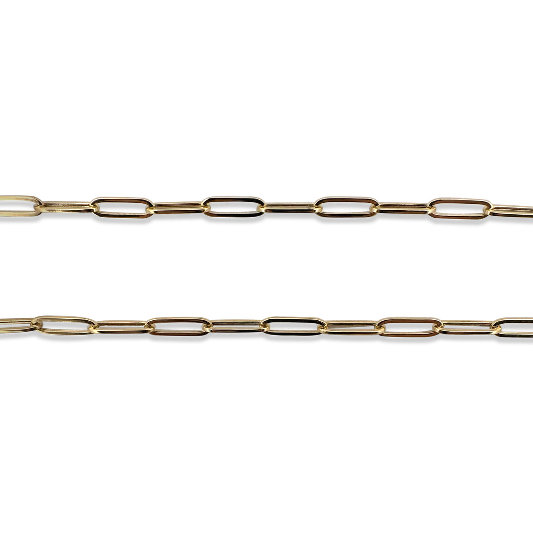 Paper Clip Link 22" Necklace in 14 Karat Yellow Gold