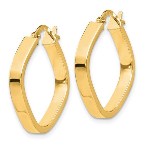 9ct white gold oblong square hoop earring - EverettBrookes Jewellers