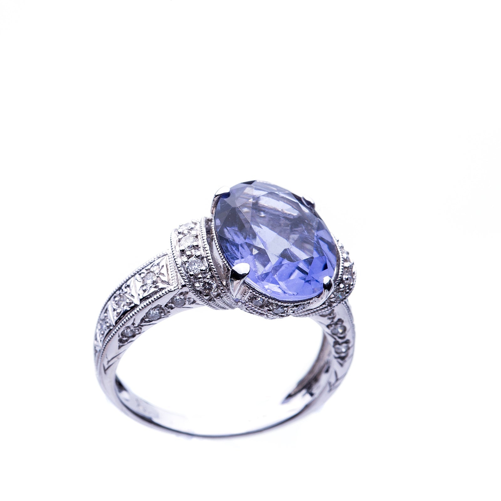 Iolite and diamond on sale ring