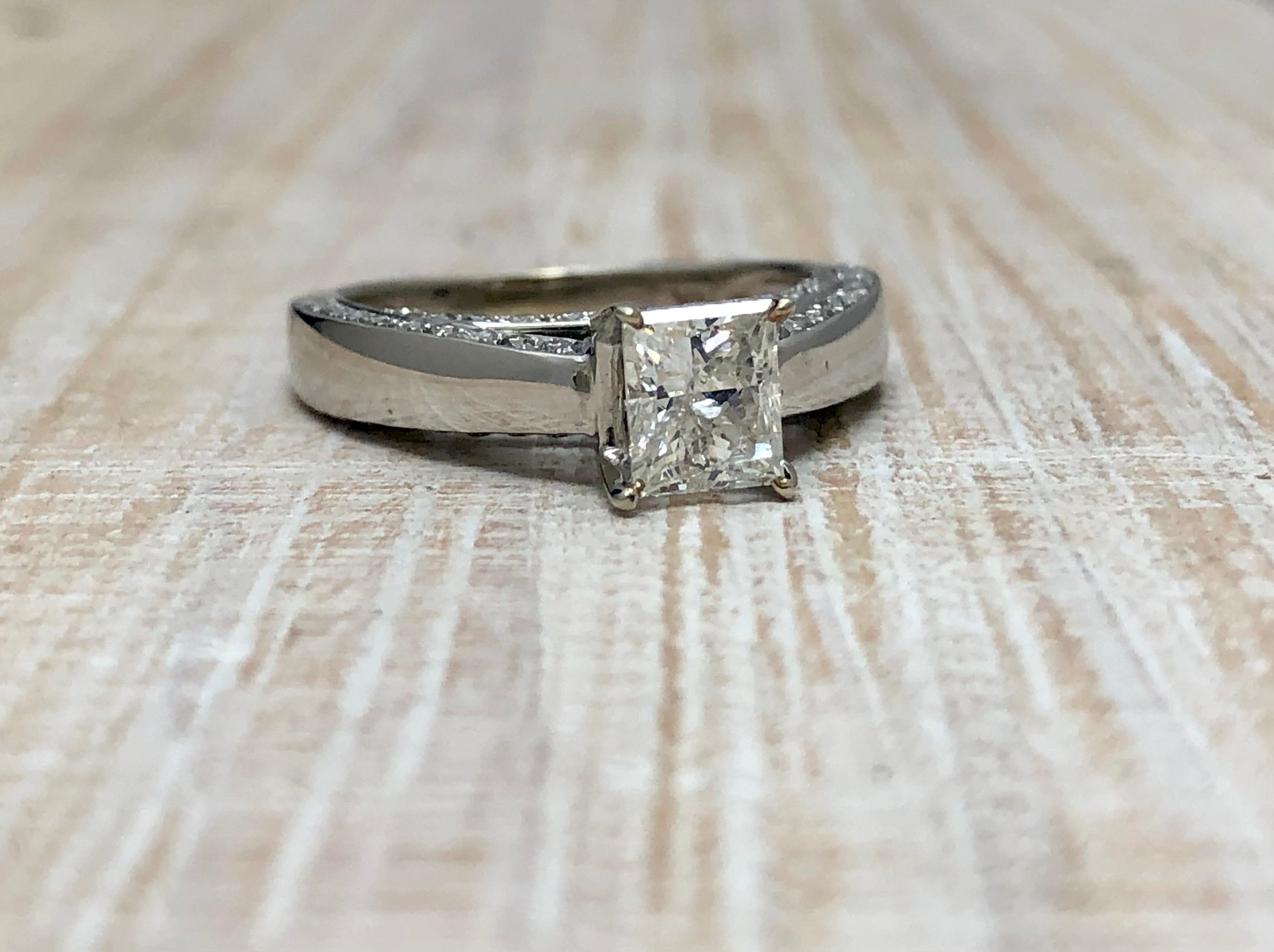Princess Cut with Marquise Diamond Band - Engagement Ring - Marie's Cu –  Marie's Jewelry Store